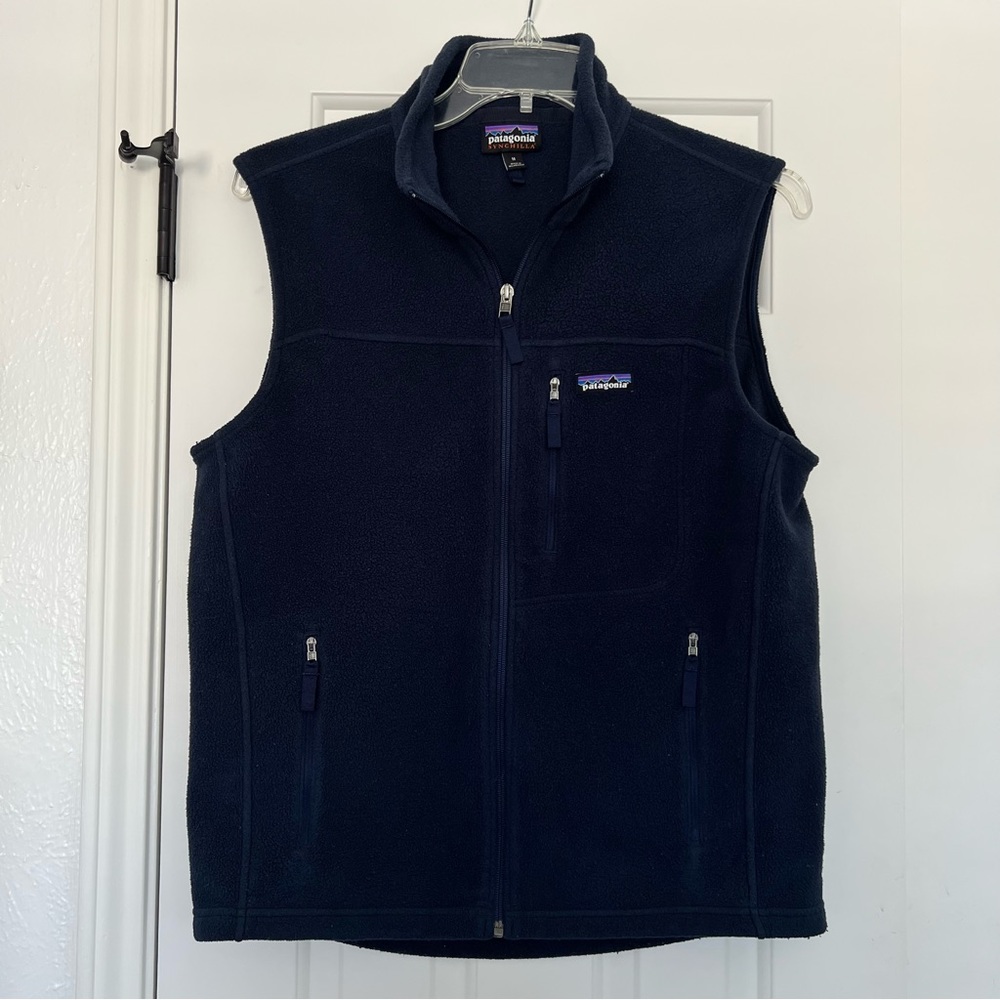 ❌SOLD❌ Patagonia Men's Synchilla Fleece Full Zip Vest Navy Blue - Size Medium